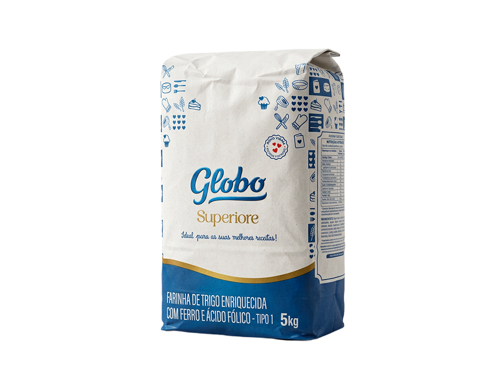 FARINHA DE TRIGO SUPERIORE W300 TIPO 1 GLOBO 5 KG (FDO 25 KG)